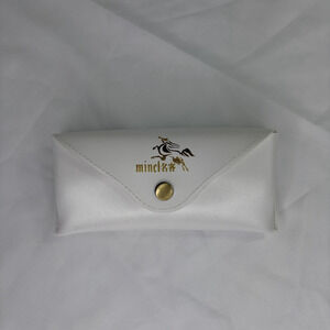 Mincl Glasses Case Snap Closure Soft White Case, protective, eyewear, travel